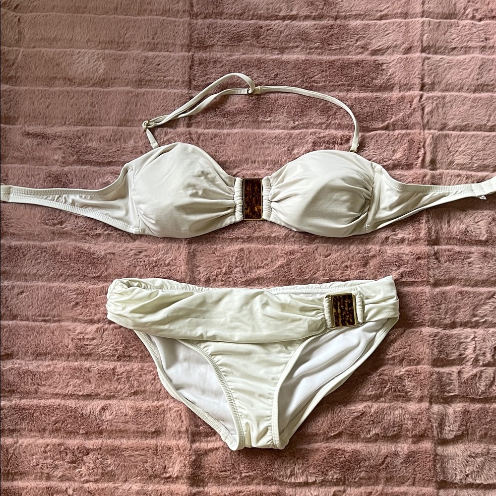 White House Black Market Cream Bikini Set